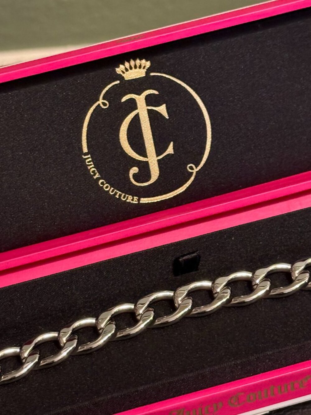 Juicy Couture Silver-Tone Pavé Crystal Toggle Link Bracelet - Picture 3 of 8